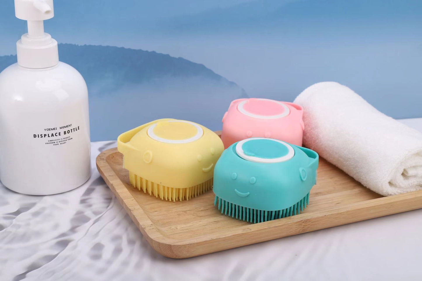 Dog Bath Brush Soft Silicone Dog Shampoo Brush | Pet Shampoo Massage Dispenser Grooming Shower Brush Bath Shampoo Massage Dispenser Shower Brush for Short Long-Haired Dogs and Cats