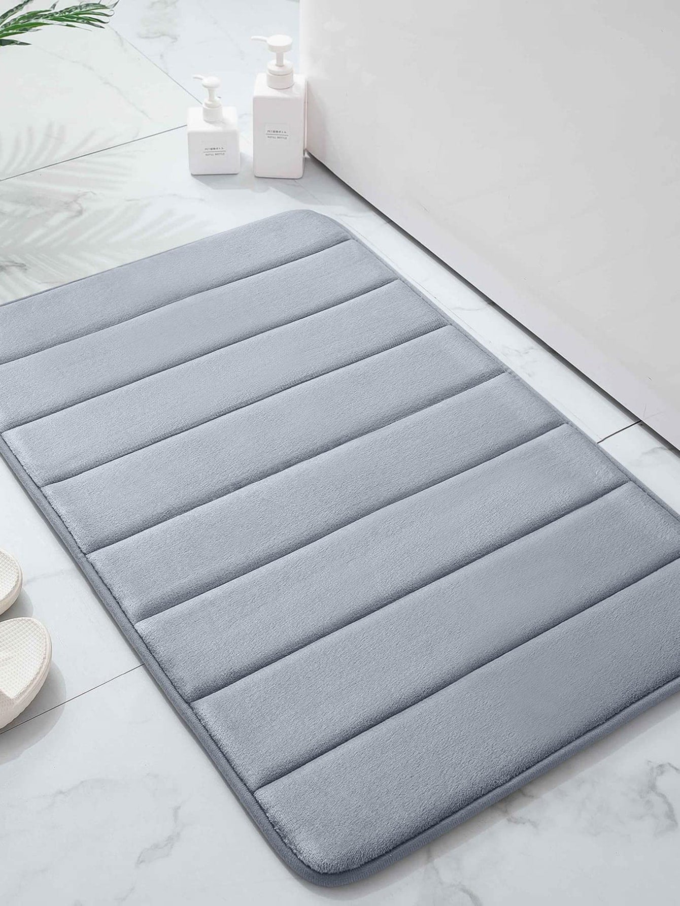 1pc Soft And Comfortable Memory Foam Bath Mat With Quick Absorb And Anti-Slip Function, Suitable For Bathroom Decoration, Kitchen Carpet, Laundry Room, Bedroom And Other Home Decoration