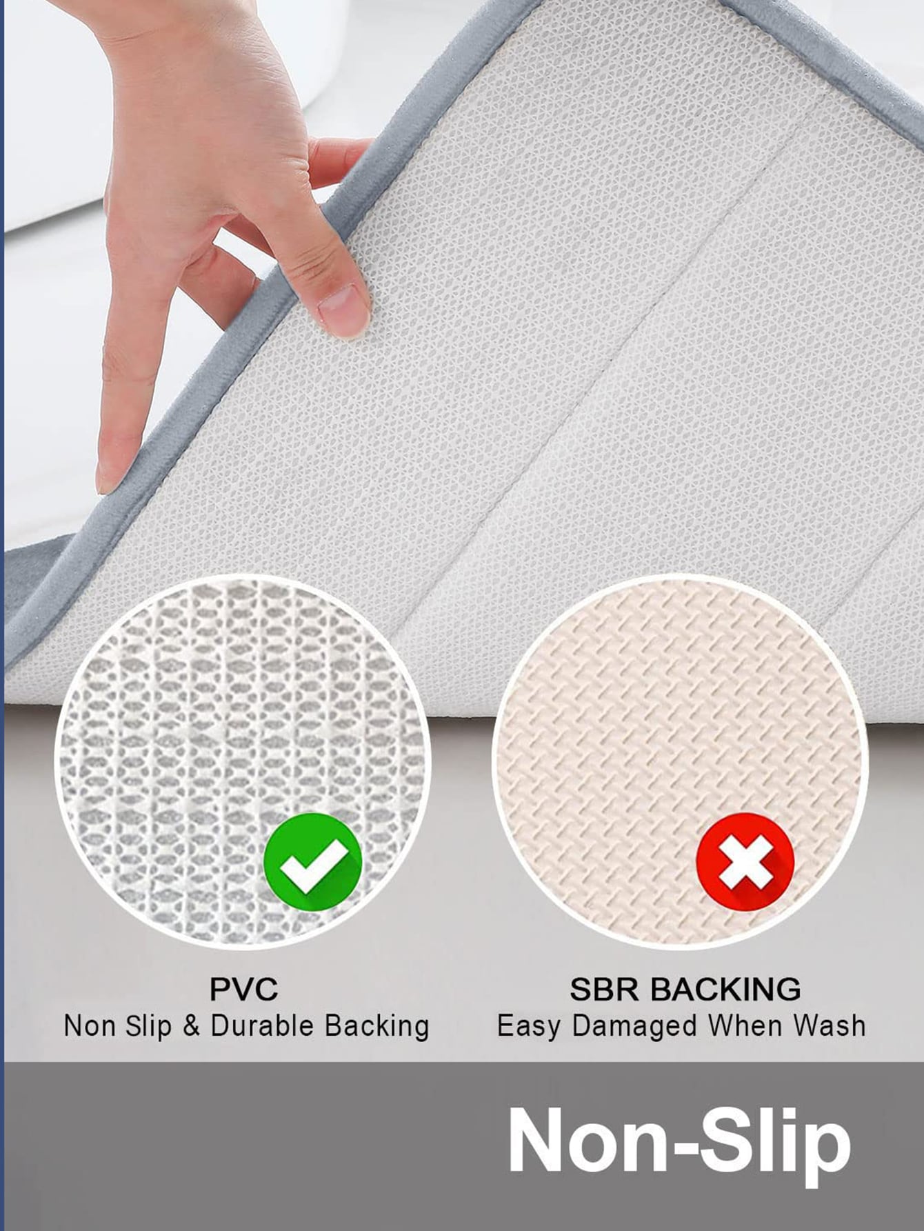 1pc Soft And Comfortable Memory Foam Bath Mat With Quick Absorb And Anti-Slip Function, Suitable For Bathroom Decoration, Kitchen Carpet, Laundry Room, Bedroom And Other Home Decoration