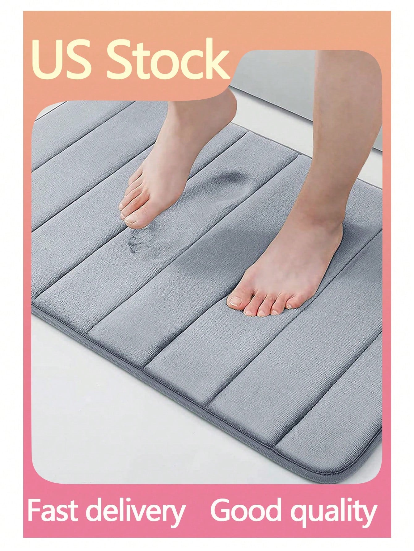 1pc Soft And Comfortable Memory Foam Bath Mat With Quick Absorb And Anti-Slip Function, Suitable For Bathroom Decoration, Kitchen Carpet, Laundry Room, Bedroom And Other Home Decoration