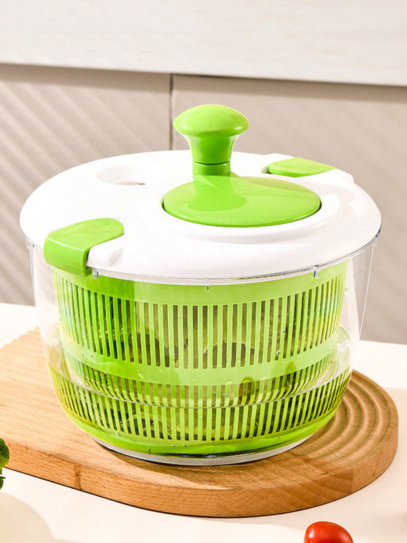 1pc Essential Kitchen Vegetable Dehydrator, Manual Salad Spinner, Drain Basket With Drying Function For Fruits And Vegetables