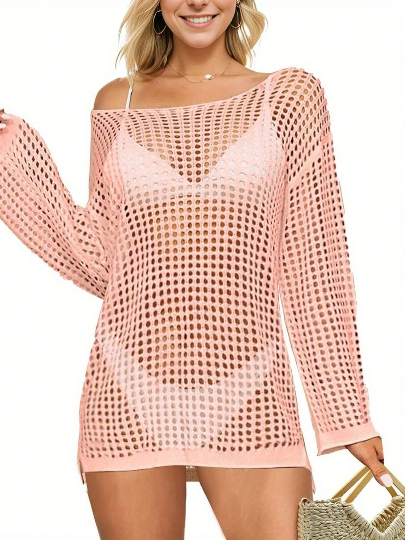 Beach Swimsuit Cover Up For Women, Crochet Bathing Suit Cover Ups Hollow Out Bikini Coverups Dress 2025Summer Outfits