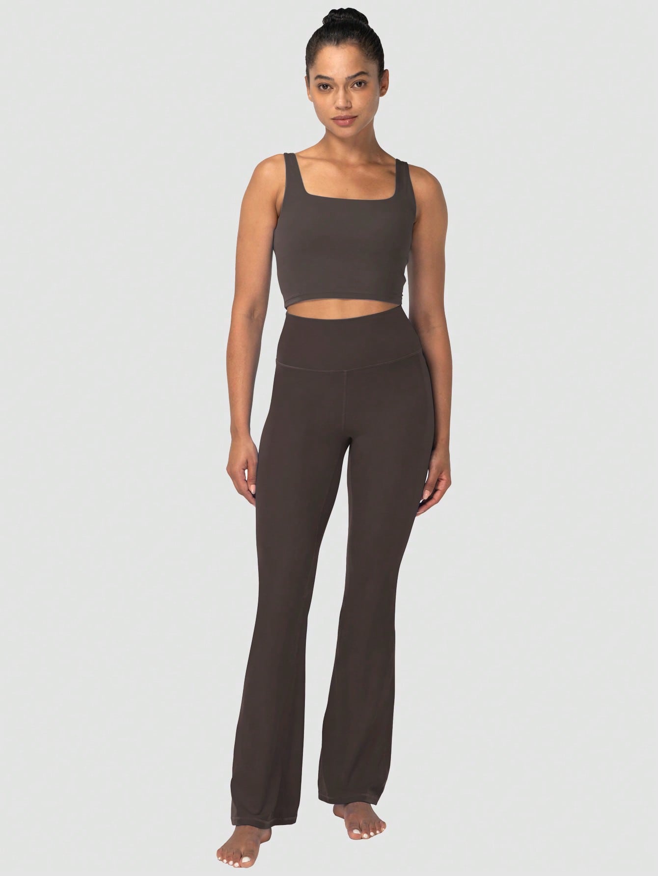 Mini Flare Leggings For Women, High Waist Yoga Pants With Tummy Control, Casual Gym Workout Bootcut Leggings