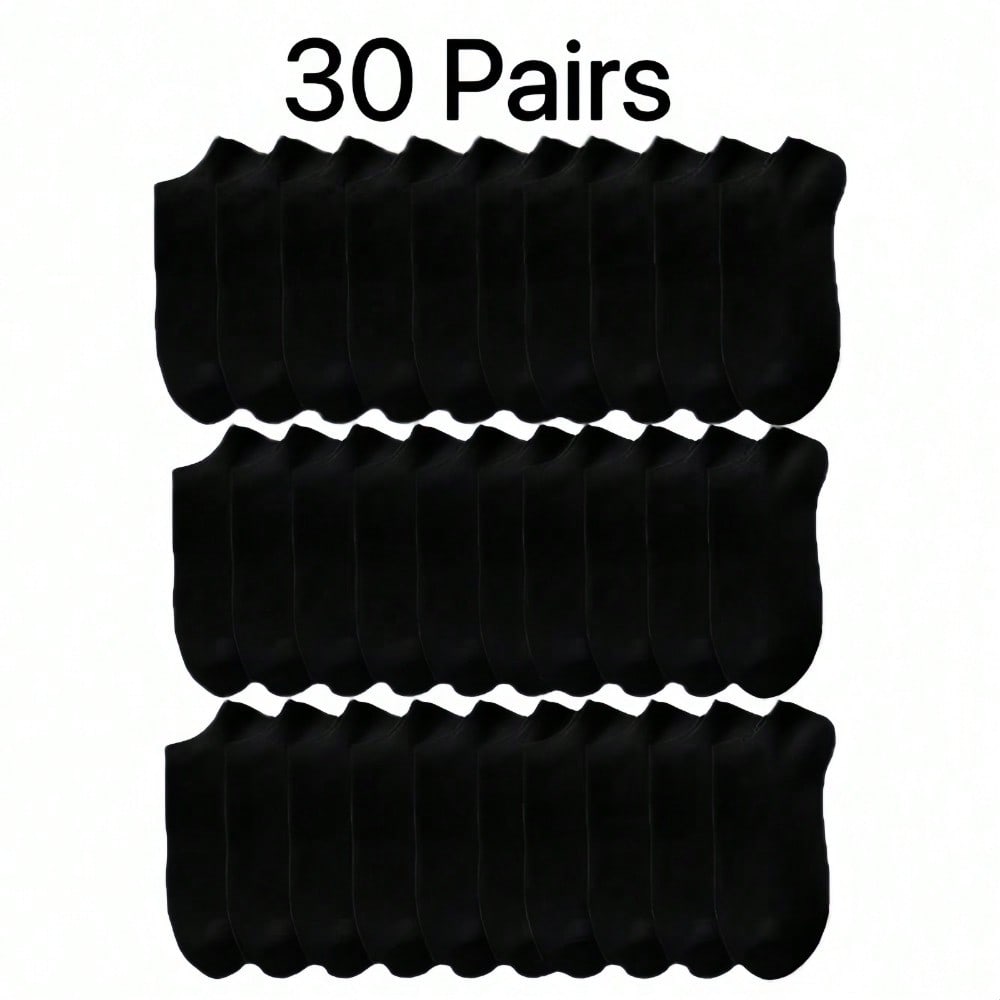 30 Pairs Of Cotton Ankle Socks Suitable For Both Men And Women, Anti Odor And Sweat Absorbing Low Top Socks, Comfortable And Breathable Socks, Suitable For Wearing In All Seasons