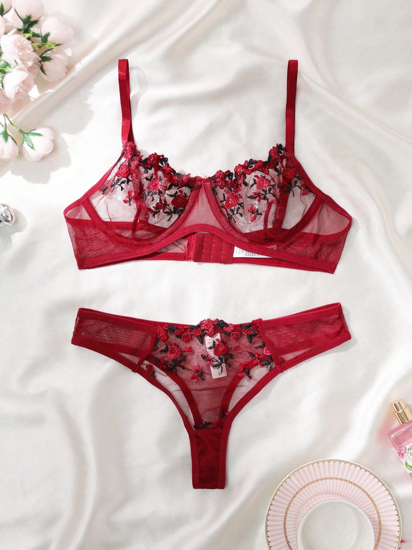 Sexy Lingerie Fancy Lace Eroticу Set Woman 2 Pieces Transparent Women's Underwear Embroidery Erotic Beautiful Bra And Panty Sets