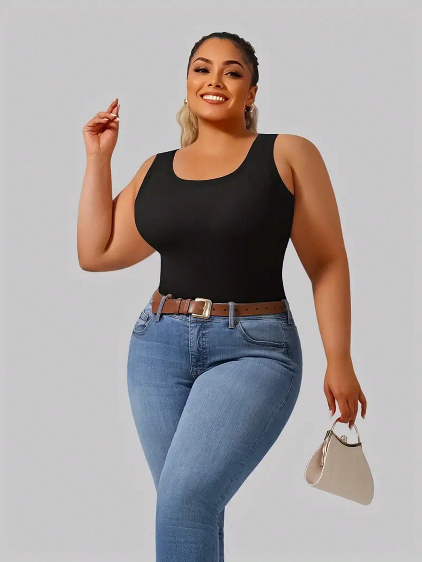 Plus Size Women's Solid Colour Fitness Home Comfort Tank Top
