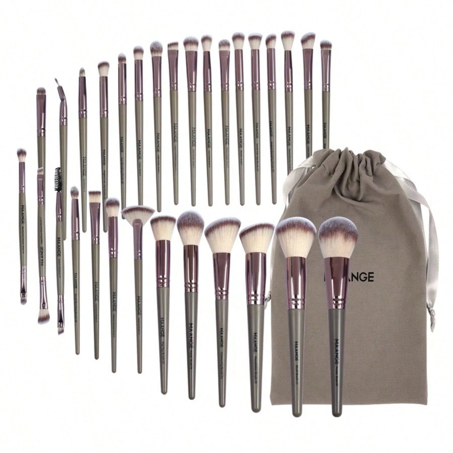 30pcs Professional Makeup Brush Set Foundation Concealers Eye Shadows Powder Blush Blending Brushes Beauty Tools With Bag