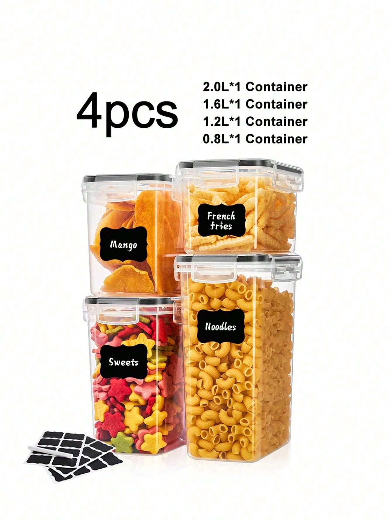 4/7/10/15/18/21pcs Storage And Organization,Labeled And Marked Airtight Food Storage Containers And Condiment Jars - Keep Grains, Flour, Salt, Pepper And Sugar Fresh - A Dishwasher-Safe Kitchen Pantry Organization And Storage Solution,Funny Stocking Stuff