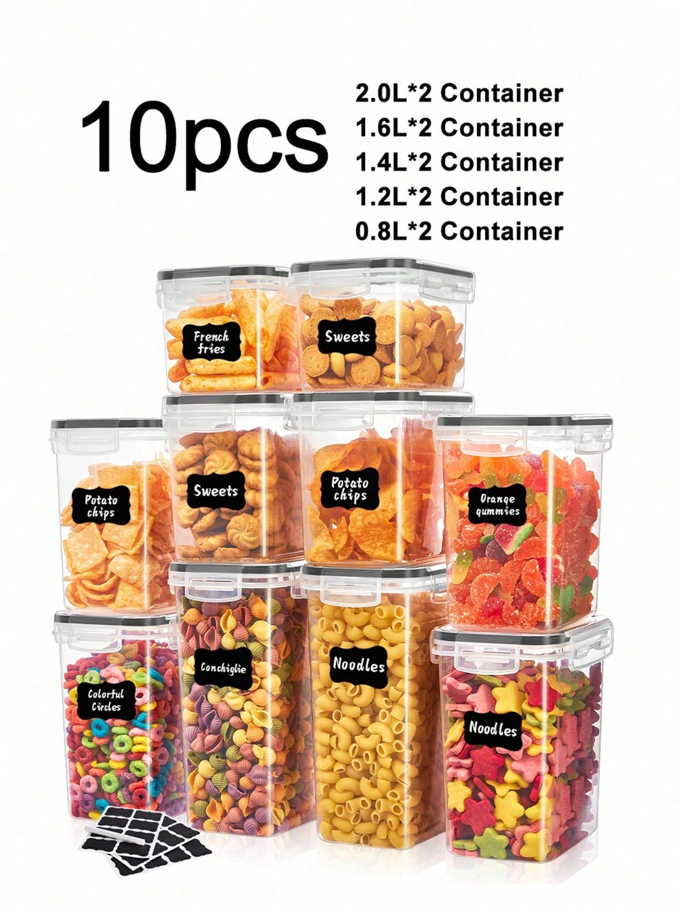 4/7/10/15/18/21pcs Storage And Organization,Labeled And Marked Airtight Food Storage Containers And Condiment Jars - Keep Grains, Flour, Salt, Pepper And Sugar Fresh - A Dishwasher-Safe Kitchen Pantry Organization And Storage Solution,Funny Stocking Stuff