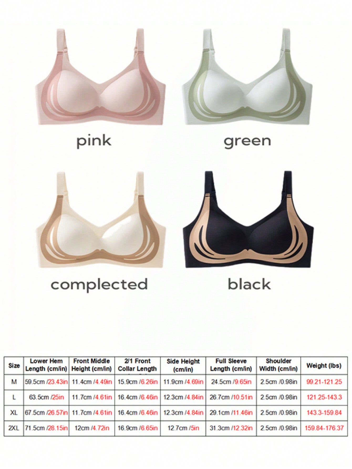 4pcs Women's Wire-Free Push Up Bra, Lifting And Gathering, Anti-Sagging, Side Breast Adjustment Seamless Bra, Comfortable And Beautiful Back Tube Top Underwear