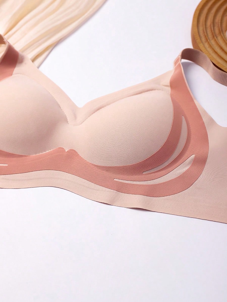 4pcs Women's Wire-Free Push Up Bra, Lifting And Gathering, Anti-Sagging, Side Breast Adjustment Seamless Bra, Comfortable And Beautiful Back Tube Top Underwear