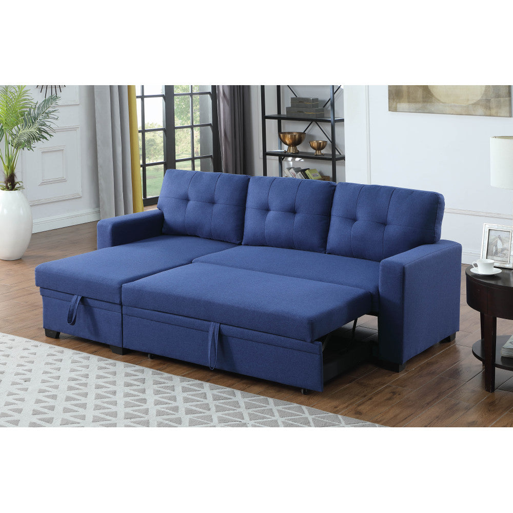 Upholstered Pull out Sectional Sofa with Chaise