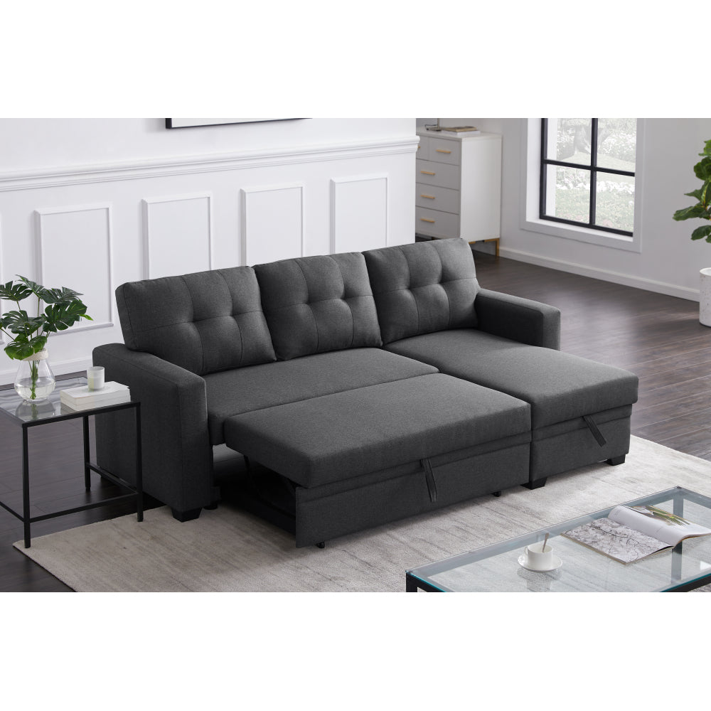 Upholstered Pull out Sectional Sofa with Chaise