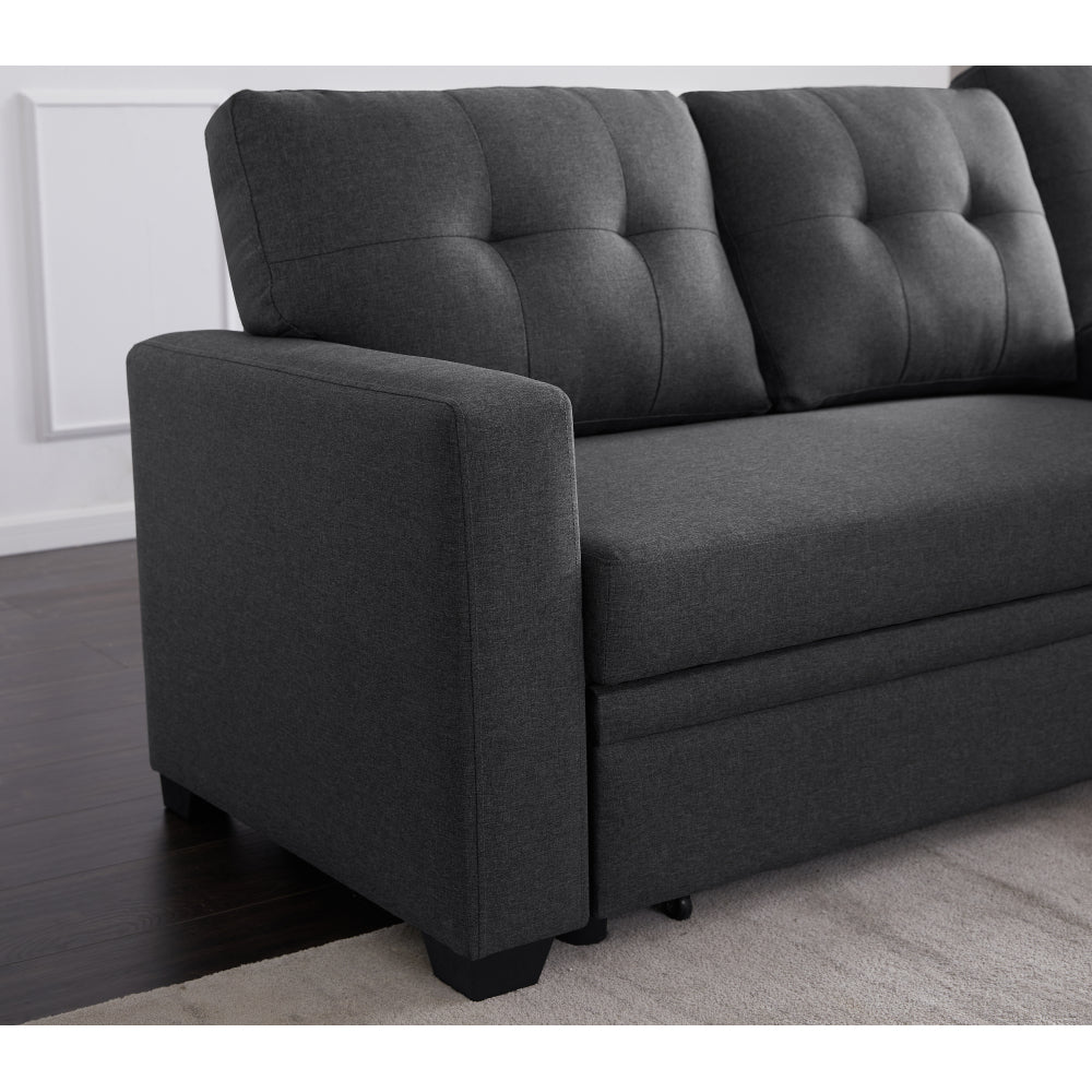 Upholstered Pull out Sectional Sofa with Chaise