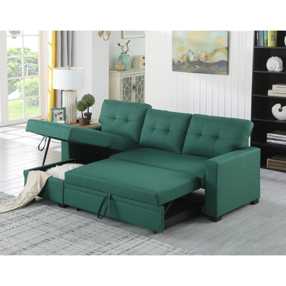 Upholstered Pull out Sectional Sofa with Chaise