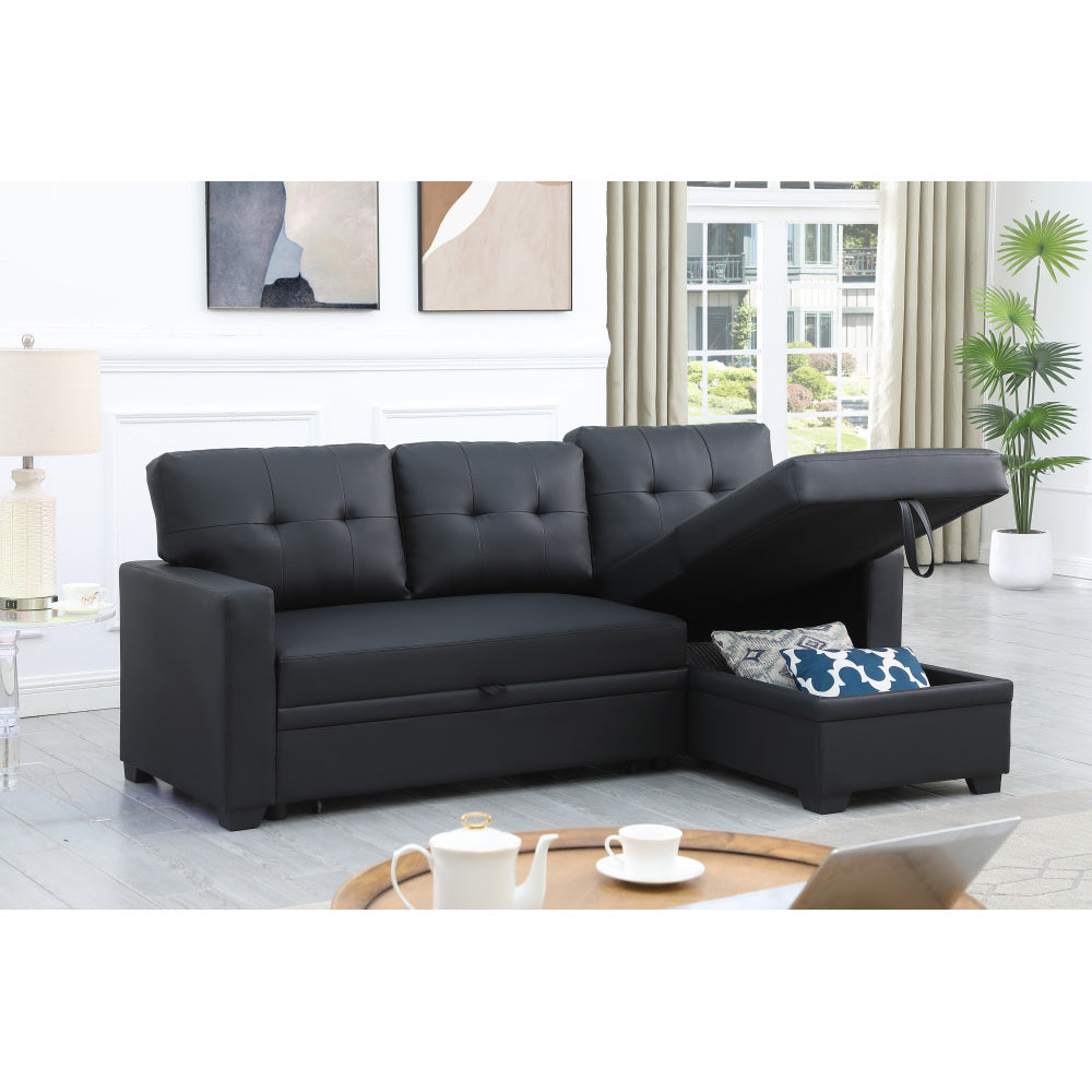 Upholstered Pull out Sectional Sofa with Chaise