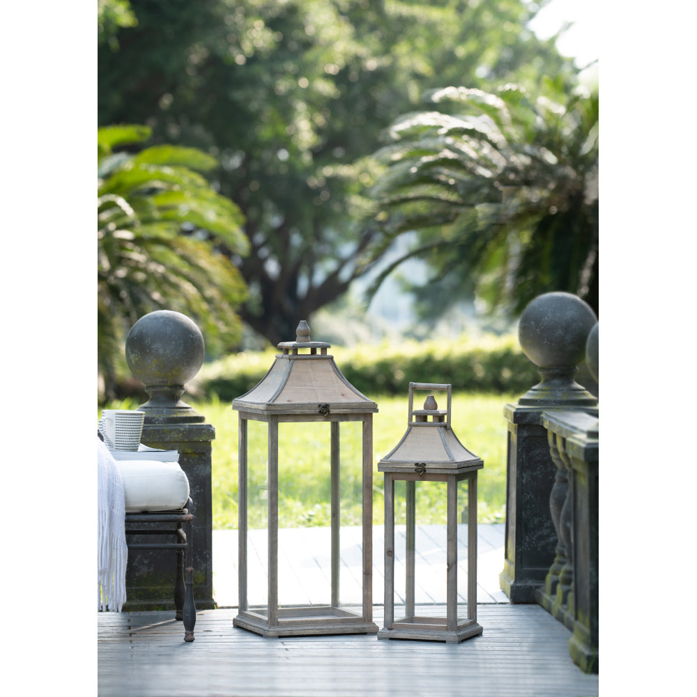 Wooden Candle Lantern Decorative, Hurricane Lantern Holder Decor for Indoor Outdoor, Home Garden Wedding