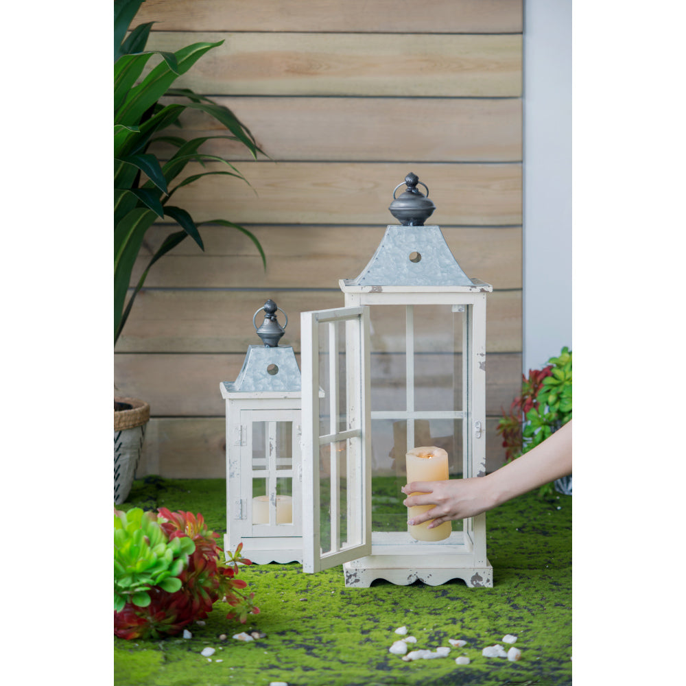 Wooden Candle Lantern Decorative, Hurricane Lantern Holder Decor for Indoor Outdoor, Home Garden Wedding