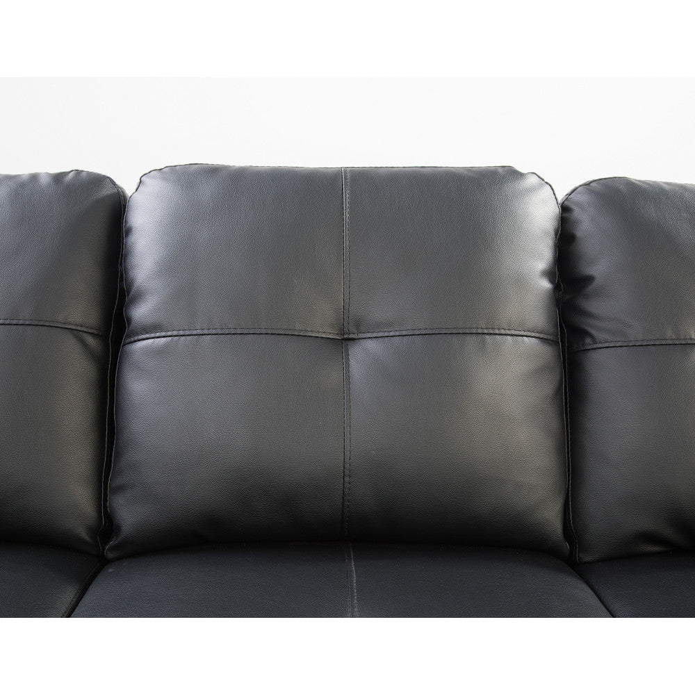 Irine Faux Leather Sectional Sofa with Ottoman