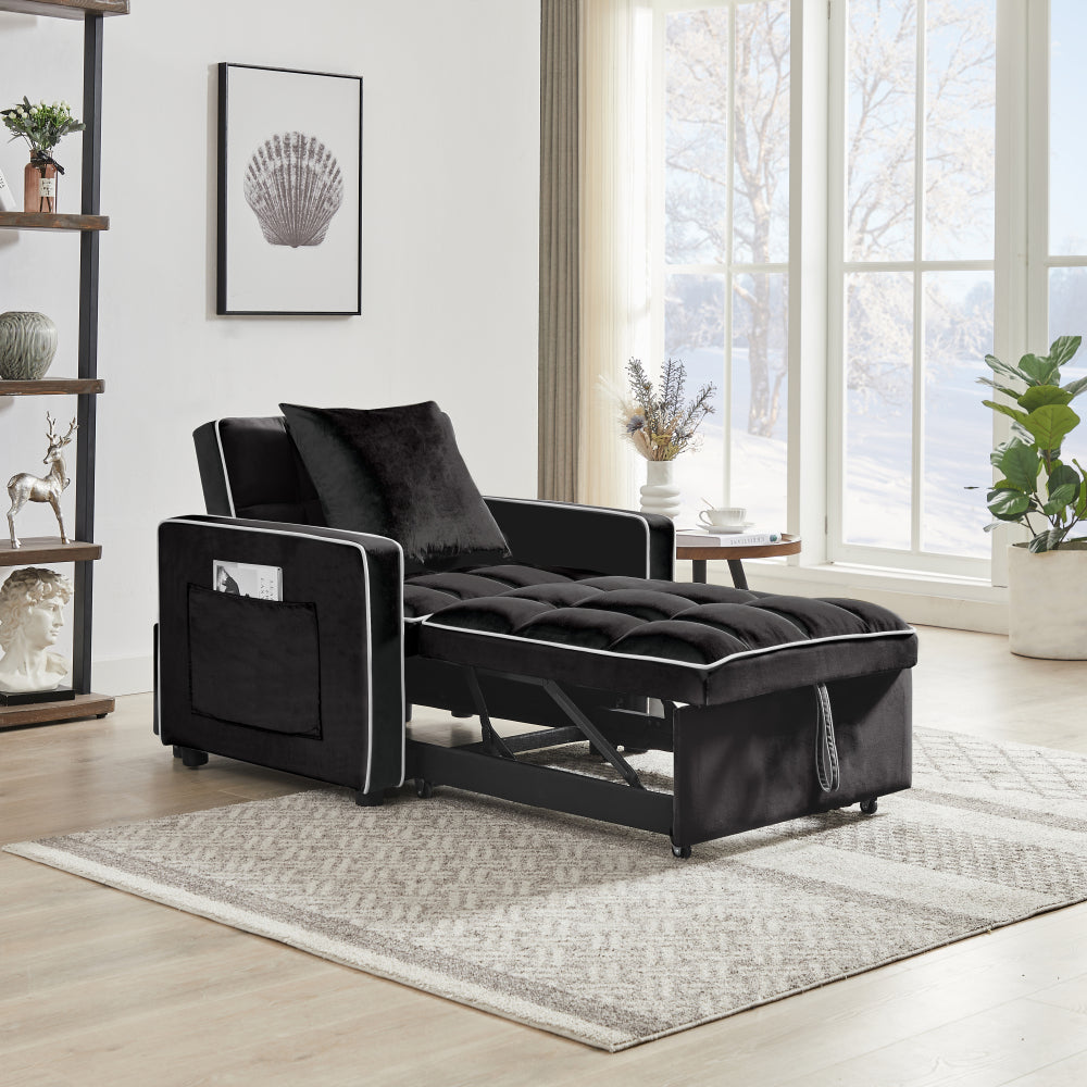 Three-in-one sofa bed chair folding sofa bed adjustable back into a sofa recliner single bed adult modern chair bed berth Grey