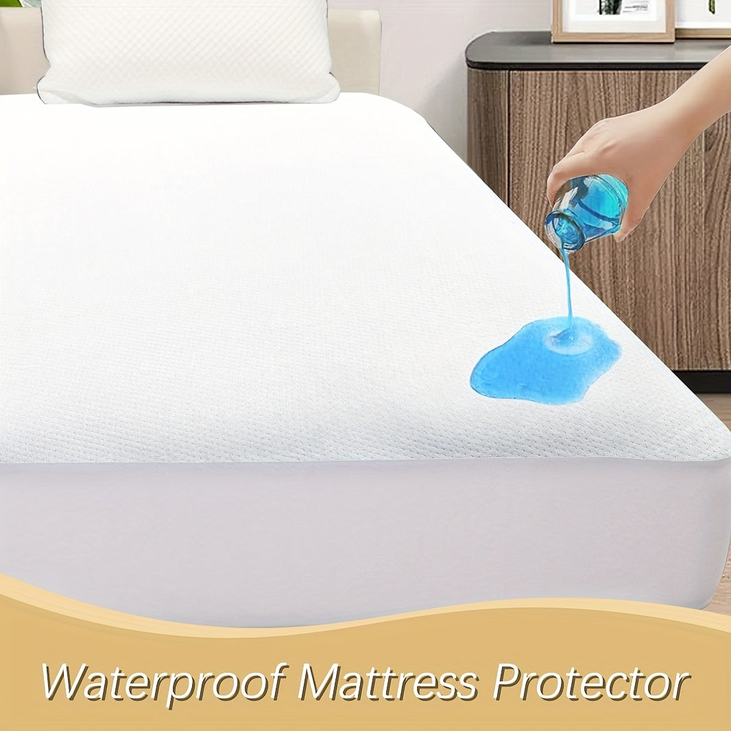 Queen Size Waterproof Mattress Protector - Breathable Cooling 3D Air Fabric, Soft, Hypoallergenic, Noiseless Bed Cover, Machine Washable, Vinyl-Free, Hypoallergenic Bed Cover|Snug Fit Design|Durable Bed Cover