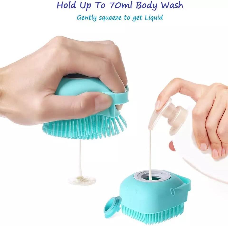Dog Bath Brush Soft Silicone Dog Shampoo Brush | Pet Shampoo Massage Dispenser Grooming Shower Brush Bath Shampoo Massage Dispenser Shower Brush for Short Long-Haired Dogs and Cats