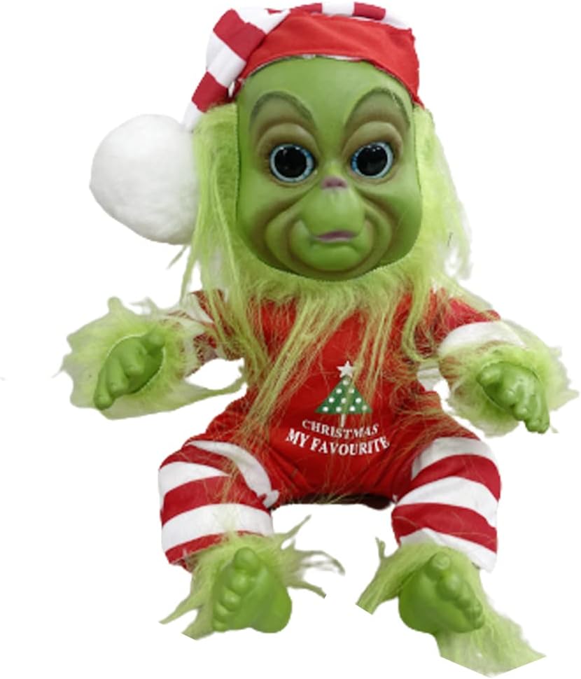 Christmas Plush Toy Green Furry Ghost Doll Cartoon Latex Ugly Doll Decorative Toys for Girls Boys