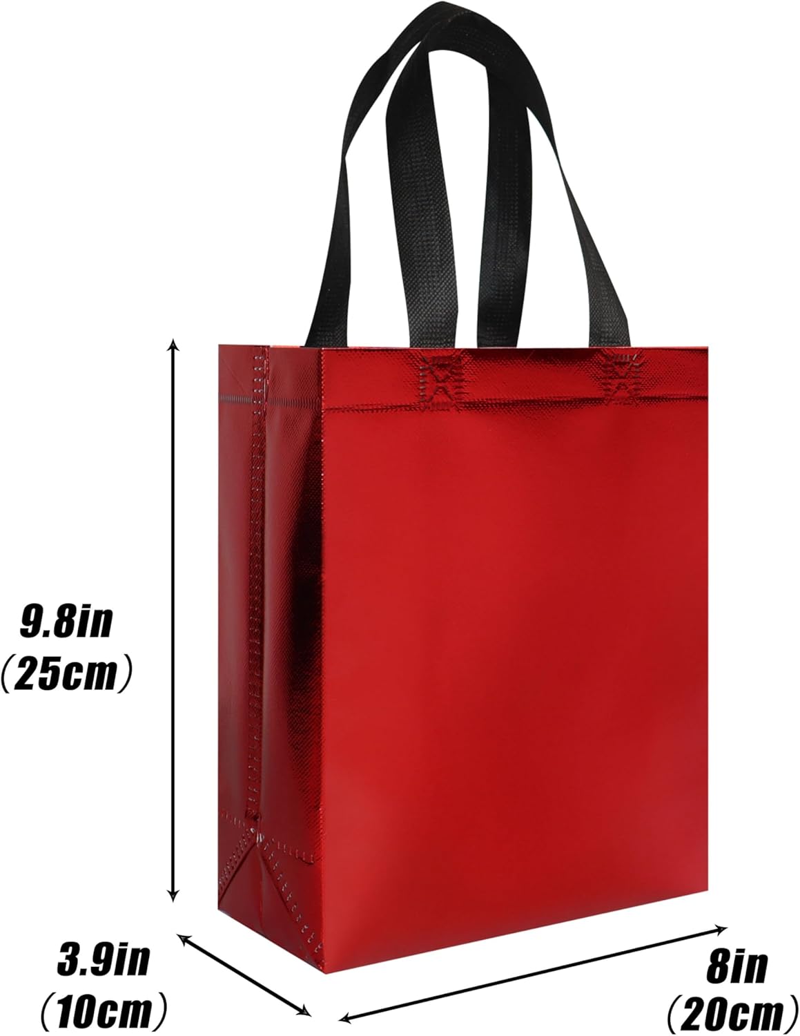 cabzymx 18 Pcs Multicolor Small Gift Bags Bulk, 8 x 3.9 x 9.8 In Glossy Non-woven Party Bags, Reusable Goodie Bags with Sturdy Base for Birthday, Wedding, Party, Holiday- 9 Colors