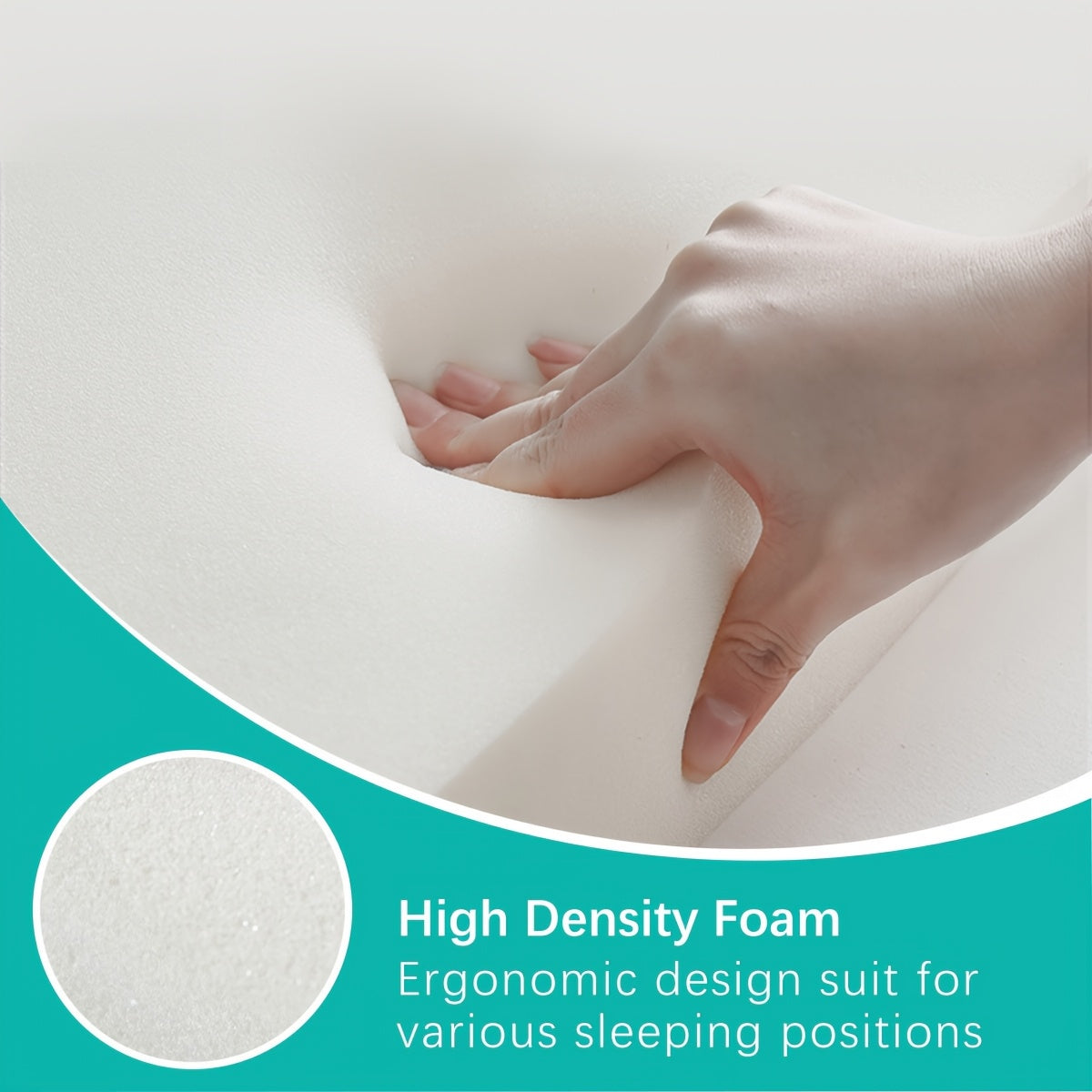 [High-Density Foam for Body Support] High-Density Foam Mattress Topper for Body Support and Pressure Relief, Breathable Non-Slip Cover, Soft Removable Bed Pad with Zipper Closure