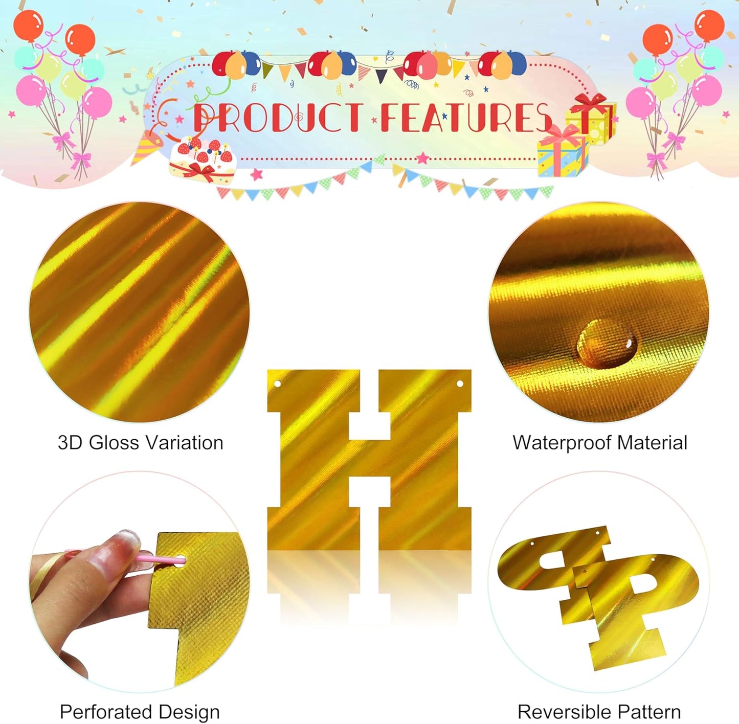 cabzymx 22 Pcs Black Birthday Gift Bags with Yellow Gold Happy Birthday Letters Banner, 12.6 x 4.7 x 11 In Reusable Party Gift Bags Bulk for Kids, Adults Birthday Party