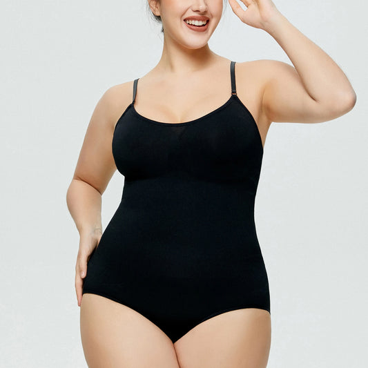 Sleeveless Womens Seamless Shaping Bodysuit Slimming Control Body One-Piece Shapewear Camisole Female Jumpsuit Tight Plus Size