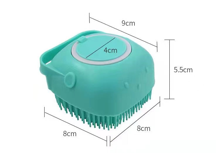 Dog Bath Brush Soft Silicone Dog Shampoo Brush | Pet Shampoo Massage Dispenser Grooming Shower Brush Bath Shampoo Massage Dispenser Shower Brush for Short Long-Haired Dogs and Cats
