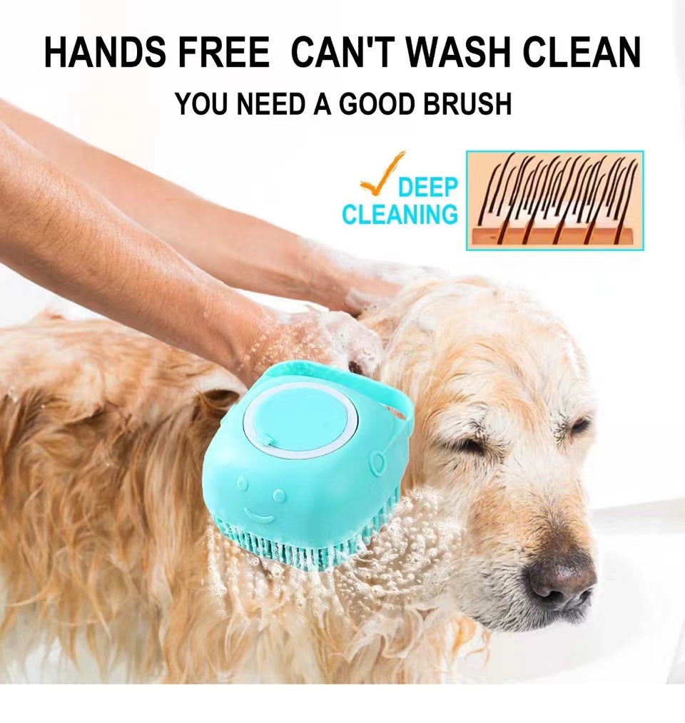 Dog Bath Brush Soft Silicone Dog Shampoo Brush | Pet Shampoo Massage Dispenser Grooming Shower Brush Bath Shampoo Massage Dispenser Shower Brush for Short Long-Haired Dogs and Cats