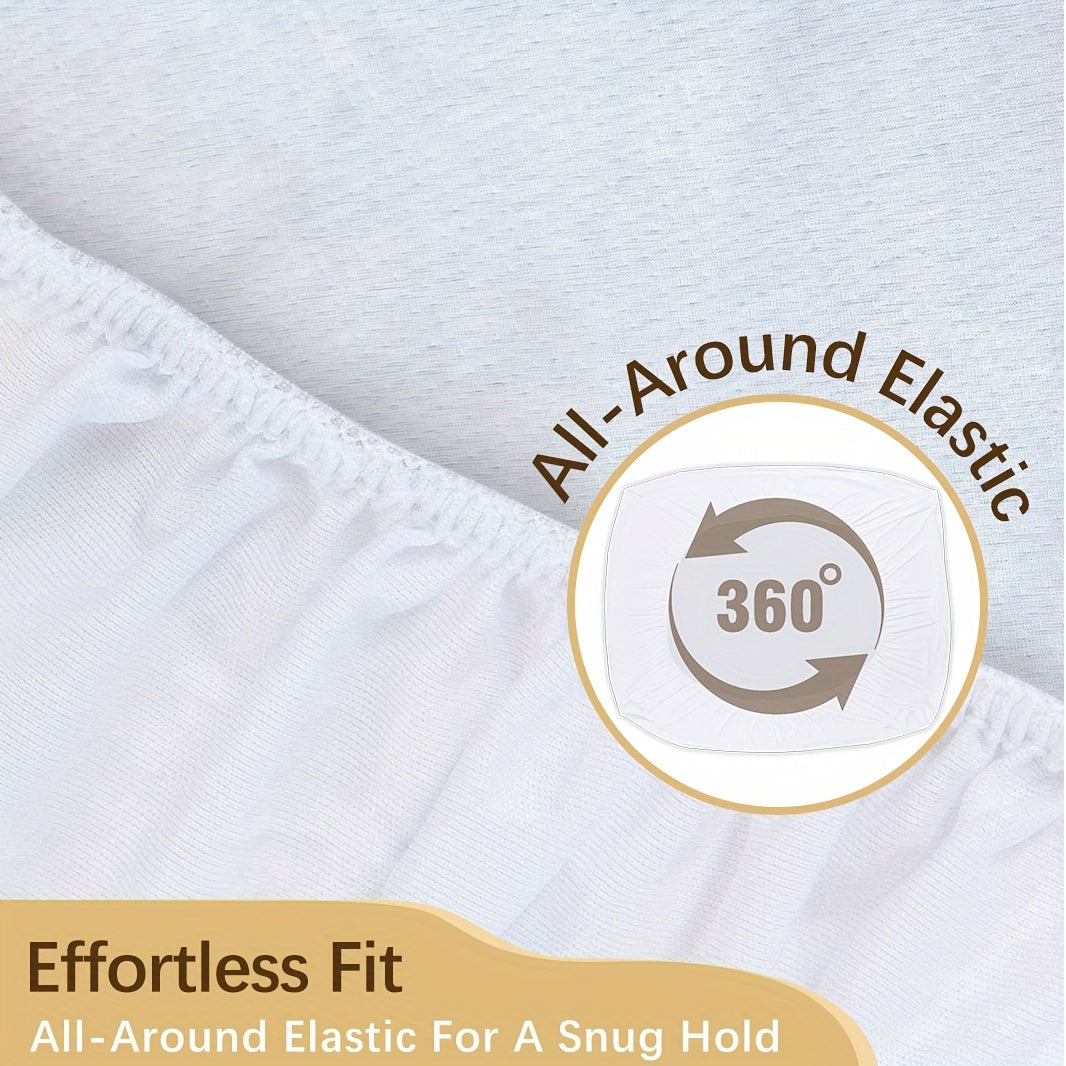 Queen Size Waterproof Mattress Protector - Breathable Cooling 3D Air Fabric, Soft, Hypoallergenic, Noiseless Bed Cover, Machine Washable, Vinyl-Free, Hypoallergenic Bed Cover|Snug Fit Design|Durable Bed Cover